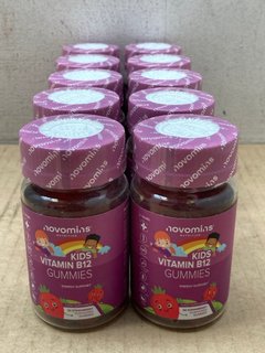 10 X NOVOMINS CHILDRENS B12 VITAMINS IN STRAWBERRY FLAVOUR BBE: MARCH 2025: LOCATION - A 3