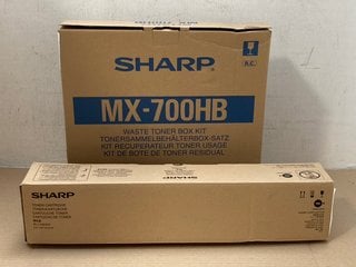 SHARP MX-700HB WASTE TONER BOX SET TO INCLUDE SHARP CYAN TONER CARTRIDGE: LOCATION - A 4