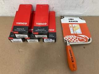 5 X TIMCO CHEMICAL ANCHOR STUDS TO INCLUDE BAHCO WOOD SAW: LOCATION - A5