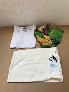 3 X WOMENS CLOTHING TO INCLUDE TALA LINEN BLEND MAXI SKIRT IN WHITE SIZE S: LOCATION - A6