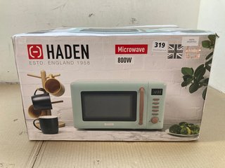 HADEN 800W MICROWAVE IN LIGHT BLUE AND SILVER: LOCATION - A8