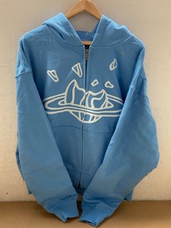 BROKEN PLANET ZIP UP HOODIE IN LIGHT BLUE SIZE XL: LOCATION - A10