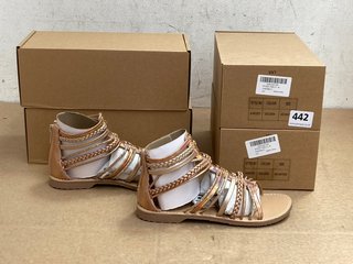 4 X MIXIN GIRLS ANKLE HIGH SANDALS IN GOLD AND SILVER UK SIZE 2: LOCATION - A14