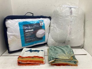 QTY OF BEDDING ITEMS TO INCLUDE SILENTNIGHT AIRMAX MATTRESS TOPPER - UK SIZE: DOUBLE - 137 x 190 CM: LOCATION - B 15