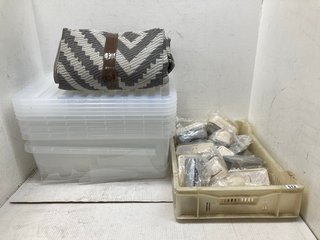 QTY OF HOUSEHOLD ITEMS TO INCLUDE 5 X TRANSPARENT STORAGE BOXES: LOCATION - B 14