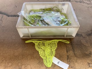 QTY OF LACE G - STRINGS IN LIME - RRP: £10 EACH: LOCATION - B 12