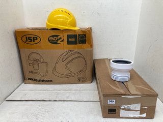 JSP EVO 2 MID PEAK VENTED YELLOW SAFETY HELMET TO INCLUDE QTY OF MCALPINE WC CONNECTORS: LOCATION - B11