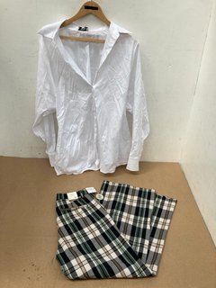 BRIXTON VICTORY WIDE LEG TROUSERS SIZE 24W 26L TO INCLUDE COS BUTTON UP WHITE SHIRT SIZE UK14: LOCATION - B10