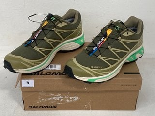 SALOMON XT-6 GORE-TEX ORTHOLITE TRAINERS IN OLIVE UK SIZE 11.5 - RRP £175: LOCATION - FRONT BOOTH