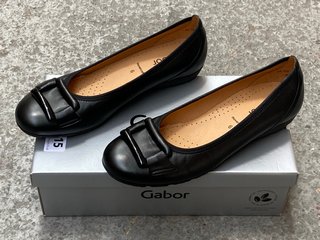 WOMENS GABOR HOVERCRAFT LEATHER SHOES IN BLACK SIZE 6: LOCATION - B10