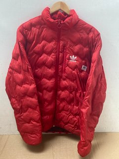 ADIDAS RED DOWN JACKET - UK SIZE S: LOCATION - A*