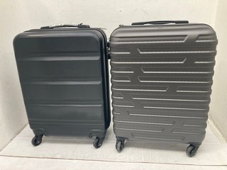 2 X SMALL WHEELED HARD SHELL SUITCASE IN GRAPHITE: LOCATION - B 5