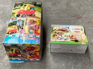 LITTLE TIKES COZY COUPE TOY CAR TO INCLUDE SYLVANIAN FAMILIES THE CARAVAN TOY: LOCATION - B1