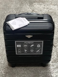 FLIGHT KNIGHT HARD SHELL SMALL 4 WHEELED SUITCASE IN BLACK: LOCATION - B0