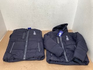 2 X OLDHAM ATHLETIC KIDS JACKET IN NAVY SIZE 11-12YRS: LOCATION - C0