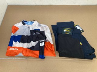 LE COL X STRAVA 8848 PRO AERO JERSEY SIZE L TO INCLUDE BLAKLADER WORK TROUSERS IN NAVY SIZE 30R: LOCATION - C7