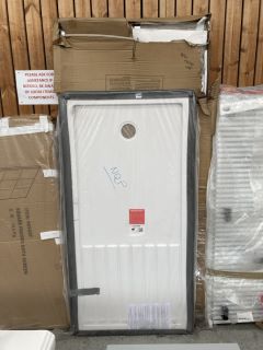 (COLLECTION ONLY) CLEAR GLASS SILVER FRAMED 890 X 2000MM WET ROOM PANEL WITH A PEARLSTONE WALK IN 1600 X 800MM SHOWER TRAY - RRP £1260: LOCATION - D3