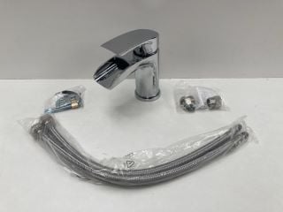 WATERFALL SPOUT MONO BASIN MIXER TAP IN CHROME - RRP £210: LOCATION - RACKING 1