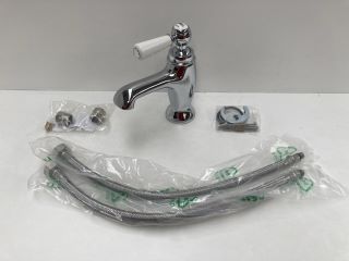 TRADITIONAL LEVER ACTION MONO BASIN MIXER TAP IN CHROME - RRP £245: LOCATION - RACKING 1