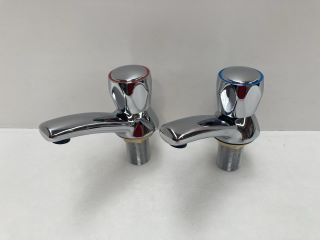 PAIR OF ALL CHROME BATH/BASIN PILLAR TAPS - RRP £120: LOCATION - RACKING 1