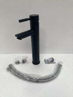 HIGH MONO BASIN MIXER TAP IN BLACK - RRP £235: LOCATION - RACKING 1