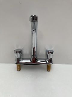 DECK MOUNTED 2TH KITCHEN SINK MIXER TAP IN CHROME - RRP £160: LOCATION - RACKING 1