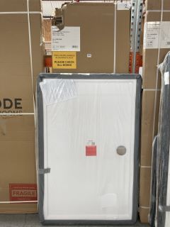 (COLLECTION ONLY) CLEAR GLASS 600 X 1950 X 10MM SHOWER PANEL MAYBE USED AS A WET ROOM PANEL WITH A PEARLSTONE 1400 X 900MM SHOWER TRAY - RRP £880: LOCATION - C1