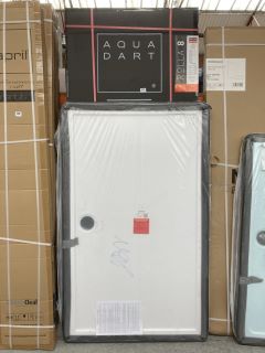 (COLLECTION ONLY) CLEAR GLASS BLACK FRAMED 1500 X 2000MM SLIDING SHOWER DOOR WITH A PEARLSTONE 1500 X 900MM SHOWER TRAY - RRP £1260: LOCATION - C1