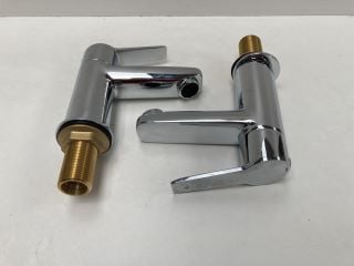 PAIR OF ALL CHROME BATH/BASIN PILLAR TAPS - RRP £160: LOCATION - RACKING 1