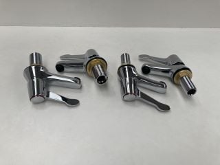 SET OF LEVER ACTION ALL CHROME BATH & BASIN PILLAR TAPS - RRP £260: LOCATION - RACKING 1