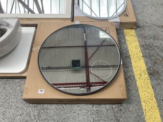 (COLLECTION ONLY) 600MM DIAM LED ILLUMINATED BATHROOM MIRROR IN A BLACK FRAME *SECONDS*: LOCATION - D5