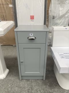 (COLLECTION ONLY) FLOOR STANDING 1 DOOR 1 DRAWER BATHROOM CABINET IN DOVE GREY 400 X 330 X 810MM - RRP £225: LOCATION - D3