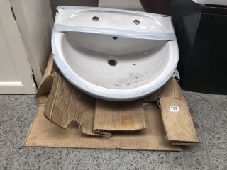 (COLLECTION ONLY) 580MM WIDE 2TH CERAMIC BASIN: LOCATION - C1