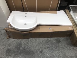 (COLLECTION ONLY) 1210 X 530MM 1TH LH INTEGRATED POLYMARBLE BASIN AND COUNTERTOP - RRP £309: LOCATION - C3