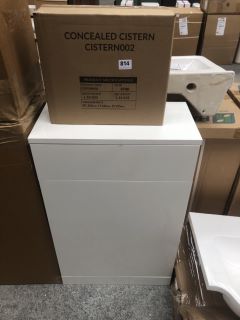 (COLLECTION ONLY) 500 X 250MM W/C UNIT IN WHITE WITH CONCEALED CISTERN FITTING KIT: LOCATION - C3