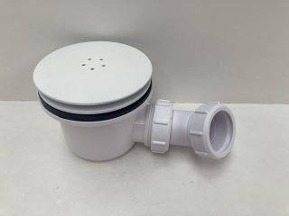 90MM FAST FLOW SHOWER TRAP IN WHITE WITH OUTLET ELBOW - RRP £90: LOCATION - RACKING 1