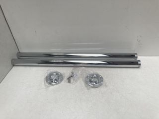 PAIR OF FREESTANDING BATH TAP EXTENSION LEGS IN CHROME - RRP £120: LOCATION - RACKING 2