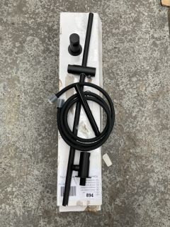 BLACK SHOWER SLIDE RAIL KIT WITH PENCIL STYLE HANDSET & HOSE - RRP £70: LOCATION - RACKING 2