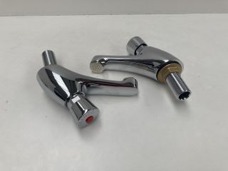 PAIR OF NON CONCUSSIVE BASIN PILLAR TAPS IN CHROME - RRP £205: LOCATION - RACKING 1