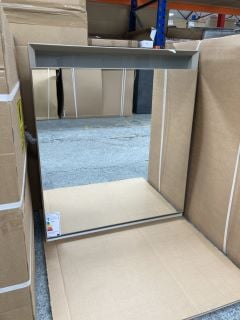 (COLLECTION ONLY) VITRA WALL MOUNTED ILLUMINATED MIRRORED BATHROOM CABINET IN A BEIGE FRAME 600 X 700 X 170MM - RRP £1856: LOCATION - C4