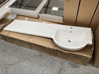 (COLLECTION ONLY) 1510 X 530MM 1TH RH INTEGRATED POLYMARBLE BASIN AND COUNTERTOP - RRP £349: LOCATION - C4