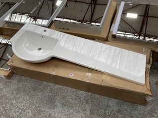 (COLLECTION ONLY) 1505 X 525MM 1TH LH INTEGRATED POLYMARBLE BASIN & COUNTERTOP - RRP £369: LOCATION - C4