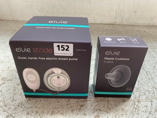 ELVIE STRIDE HANDS FREE ELECTRIC SINGLE BREAST PUMP - RRP £169 TO INCLUDE BOX OF 2 ELVIE NIPPLE CUSHIONS: LOCATION - WH4