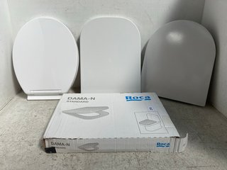 4 X ASSORTED TOILET SEATS TO INCLUDE ROCA DAMA-N STANDARD TOILET SEAT IN WHITE: LOCATION - WH8