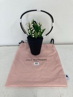 LULU GUINNESS LONDON LILY OF THE VALLEY HANDBAG IN BLACK - RRP £345: LOCATION - BOOTH