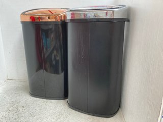 2 X TOWER 58L SENSOR BINS IN BLACK/ROSE GOLD: LOCATION - WH10