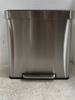 TWIN PEDAL RECYCLING BIN IN STAINLESS STEEL: LOCATION - H14