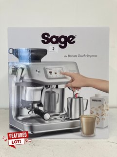 SAGE THE BARISTA TOUCH IMPRESS BEAN-TO-CUP STAINLESS STEEL COFFEE MACHINE - MODEL SES881BSS4GUK1 - RRP £1,000: LOCATION - BOOTH