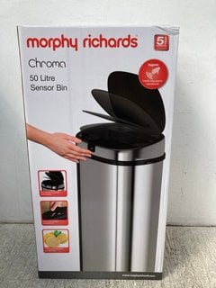 MORPHY RICHARDS CHROMA 50L SENSOR BIN IN BLACK: LOCATION - H9