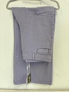 SELF-PORTRAIT LILAC DENIM CARGO JEANS - SIZE UK 32 - RRP £200: LOCATION - BOOTH